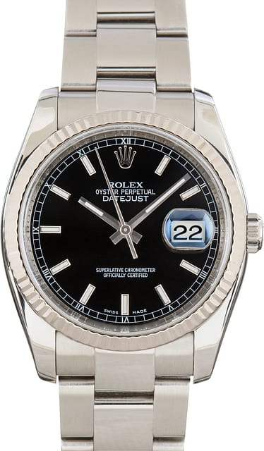 Used Rolex Datejust 36 Ref 116234 Black Index Dial