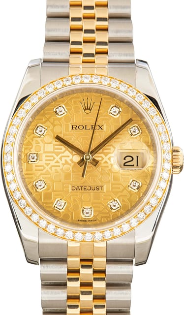 Used Rolex Datejust 36 Two Tone 116243 Diamond Dial
