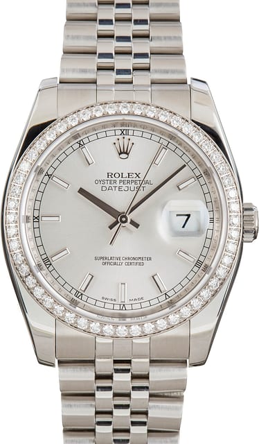 Rolex Datejust 116244 Stainless Steel Silver Index Dial