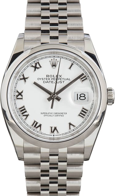 Rolex Datejust 126200 White Roman Dial