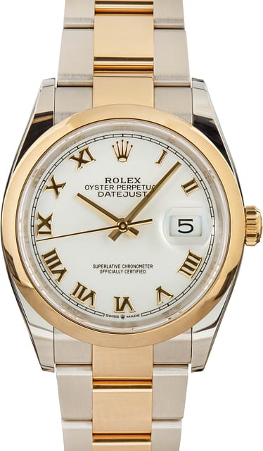 Rolex Datejust 126203 Steel & 18k Gold White Dial