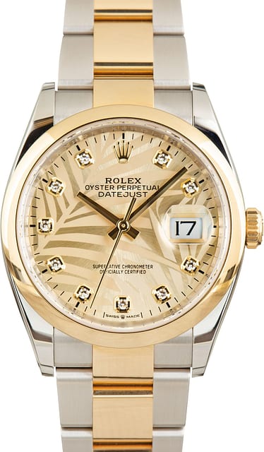 Rolex Datejust 36 Ref 126203 Palm Motif Dial