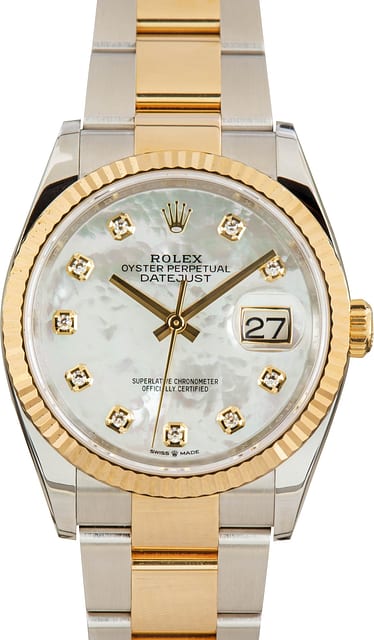Pre-owned Rolex Datejust 36 Ref 126233 Mother Of Pearl Dial
