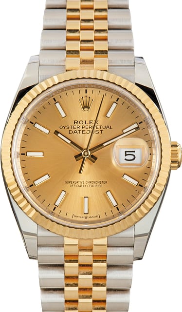 Used Rolex Datejust 36 Ref 126233 Champagne Dial
