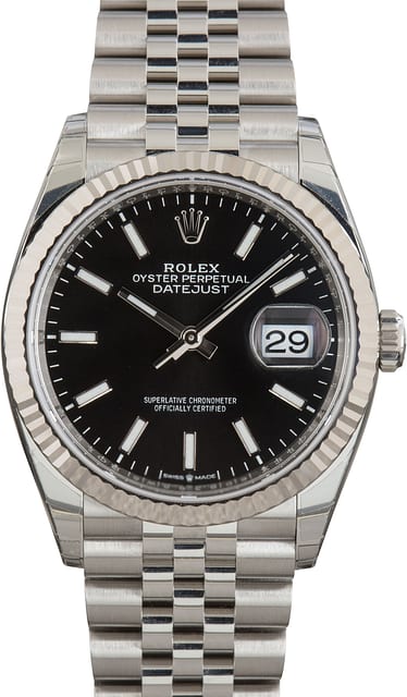 Rolex Datejust 36 Ref 126234 Black Chromalight Dial