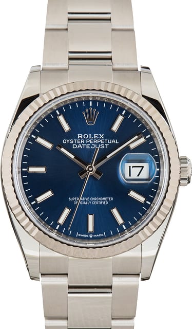 Used Blue Dial Rolex Datejust 36 Ref 126234
