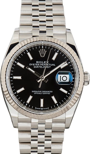 Pre-Owned Black Dial Rolex Datejust 36 Ref 126234