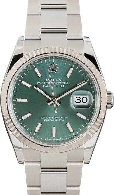 Rolex Datejust 36 Ref 126234 Mint Green Dial