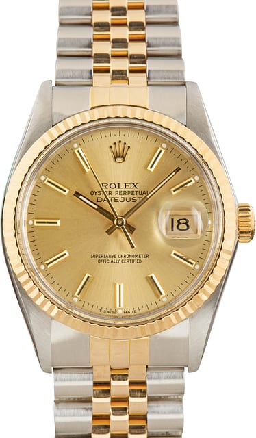 Rolex Datejust 36 Champagne Dial 16013 Two Tone