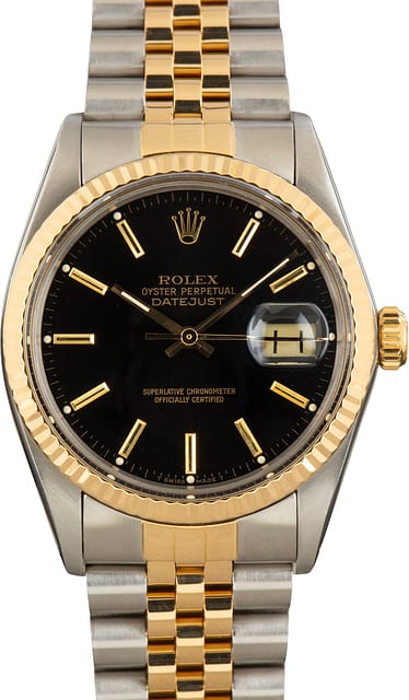 Pre-Owned Rolex Datejust 36 Ref 16013 Black Dial