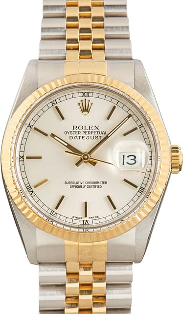 Rolex Datejust 36 Steel & Gold 16013 Silver Dial