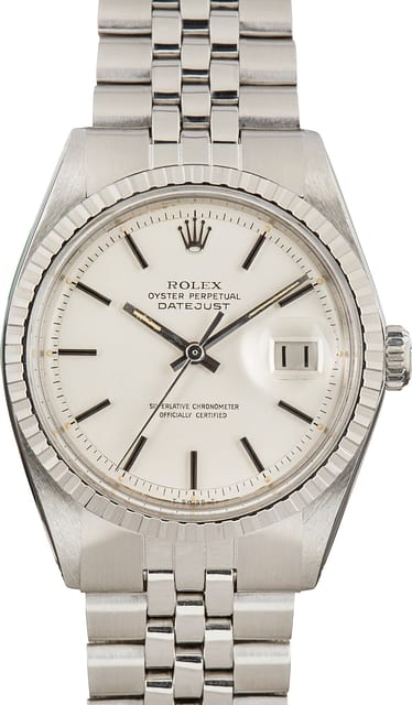 Pre-Owned Rolex Datejust 36 Ref 1603 Silver Pie Pan Dial