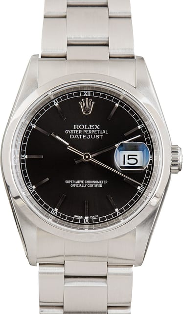 Rolex Datejust ref 16200 Black Dial