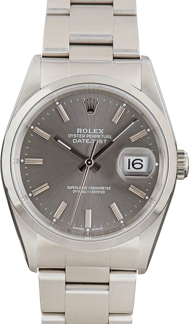 Rolex Datejust 36 Ref 16200 Slate Index Dial