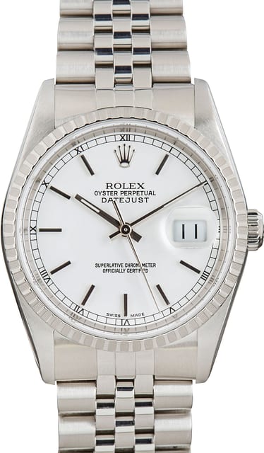 Rolex Datejust 36 Ref 16220 White Dial