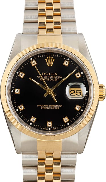 Pre-owned Rolex Datejust 36 Ref 16233 Diamond Dial