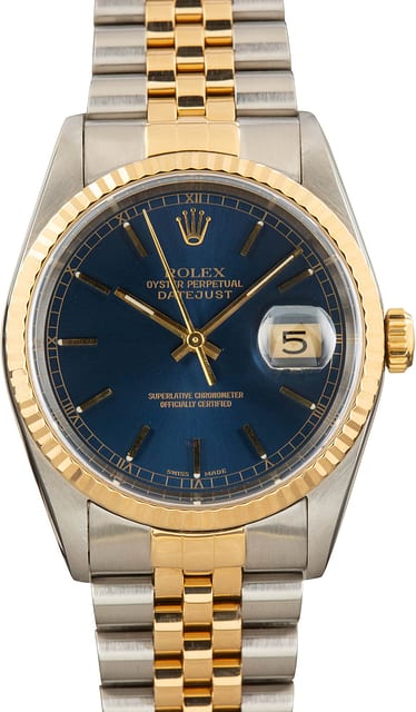 Rolex Datejust 36 ref 16233 Blue Index Dial