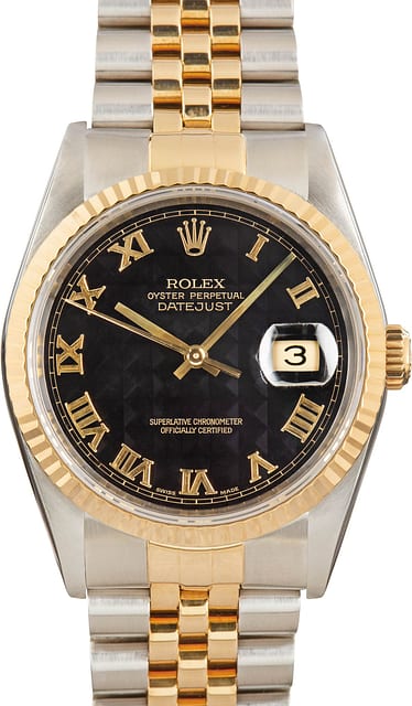 Rolex Datejust 36 Ref 16233 Black Pyramid Dial