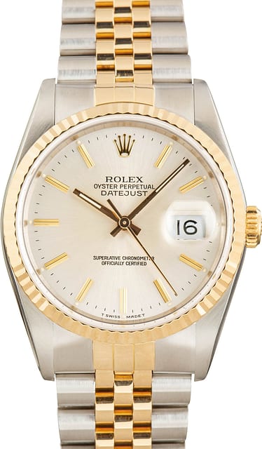 Used Rolex Datejust 36 Ref 16233 Silver Dial