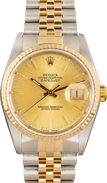 Used Two-Tone Rolex Datejust 36 Ref 16233 Champagne Dial