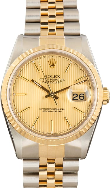 Used Rolex Datejust 36 ref 16233 Champagne Tapestry Dial