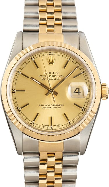 Pre-Owned Champagne Dial Rolex Datejust 36 Two Tone 16233