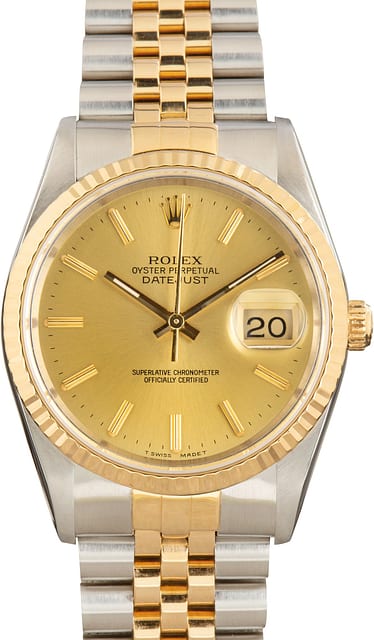 Pre-Owned Champagne Dial Two Tone Rolex Datejust 36 16233
