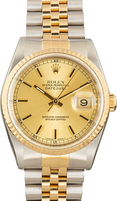 Pre-Owned Rolex Datejust 36 Champagne Dial ref 16233