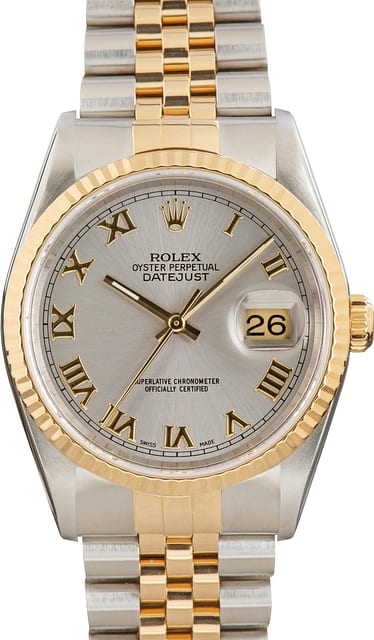 Pre-Owned Rolex Datejust 16233 Slate Roman Dial
