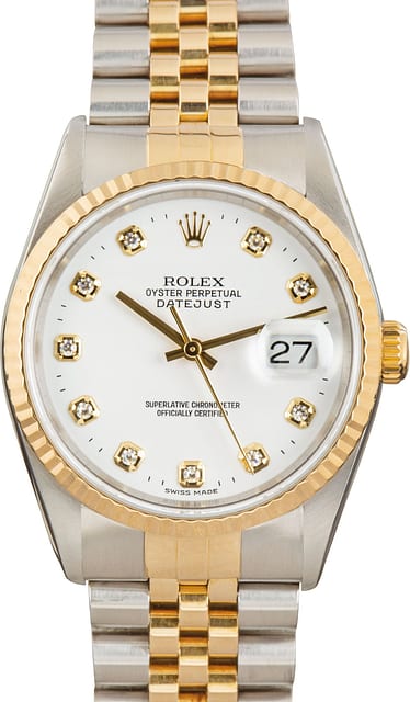Rolex Datejust 16233 White Diamond Dial