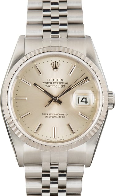 Pre-Owned Rolex Datejust 36 Silver Dial ref 16234