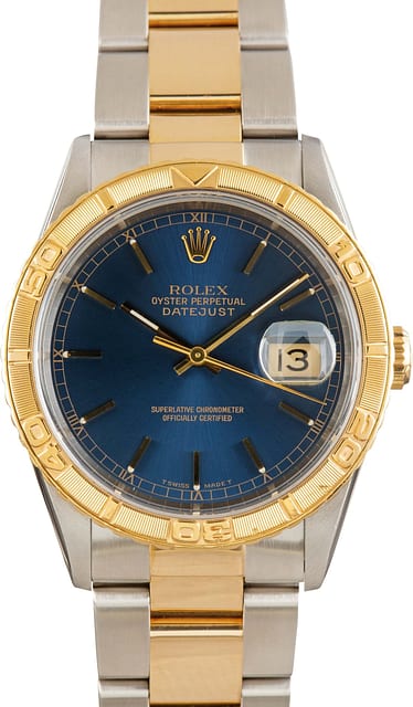 Rolex Thunderbird Datejust Two Tone 16263 Blue Dial