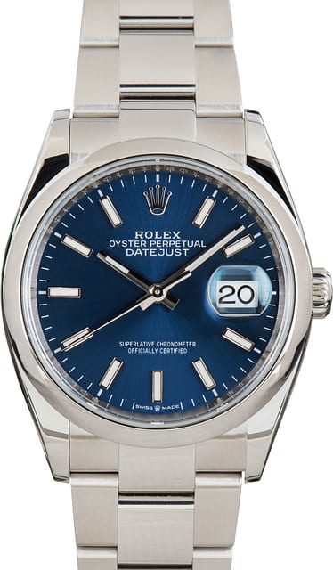 Used Rolex Datejust 36 Blue Dial Ref 126200