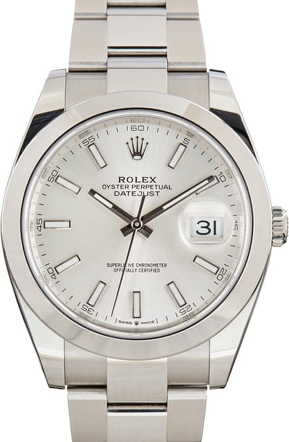 Pre-Owned Silver Dial Rolex Datejust 41 Ref 126300