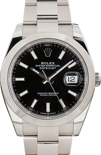 Rolex Datejust 41 Black Dial Ref 126300