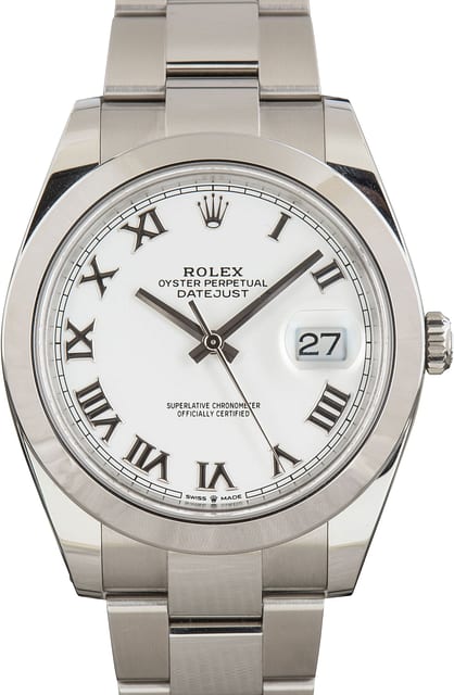 Rolex Datejust 41 Stainless Steel 126300 White Dial