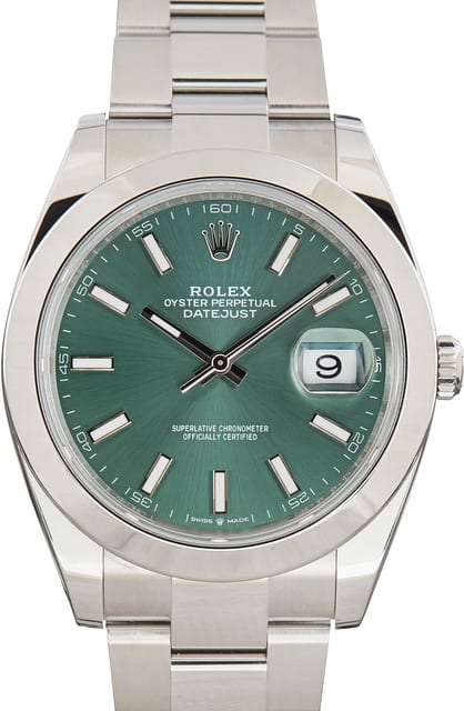 Used Rolex Datejust 41 Mint Green Dial 126300