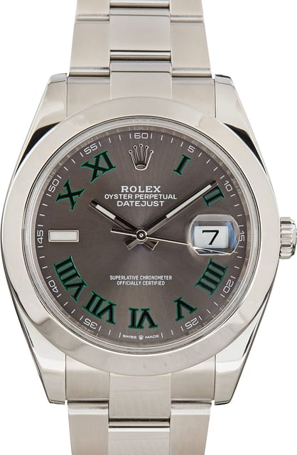 Pre-Owned Wimbledon Dial Rolex Datejust 41 Ref 126300