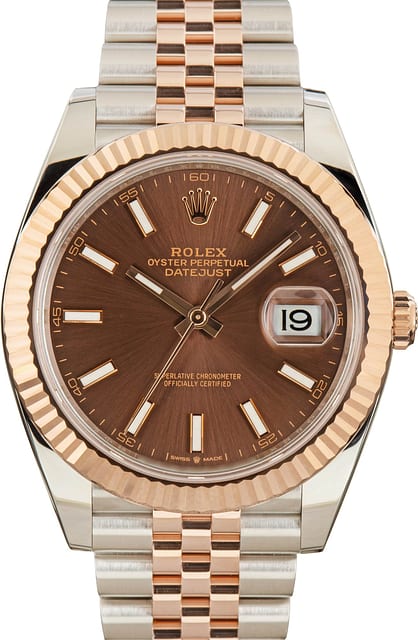 Pre-Owned Two Tone Rolex Datejust 41 Chocolate Dial Ref 126331