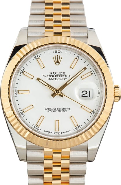 Used Rolex Datejust 41 Two Tone 126333 White Dial