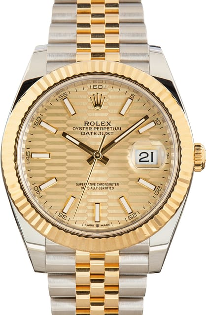 Pre-Owned Rolex Datejust 41 Ref 126333 Fluted Motif Champagne Dial