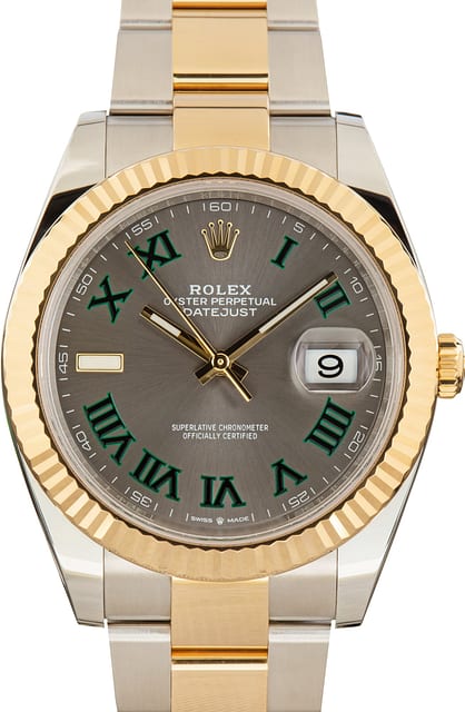 Pre-Owned Rolex Datejust 41 Wimbledon Roman Dial Ref 126333