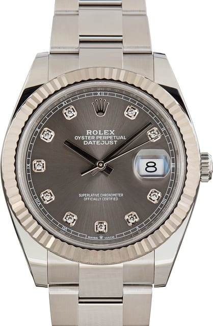 Used Rolex Datejust 41 Ref 126334 Slate Diamond Dial