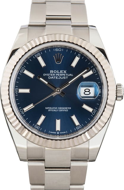 Rolex Datejust 41 Ref 126334 Blue Index Dial