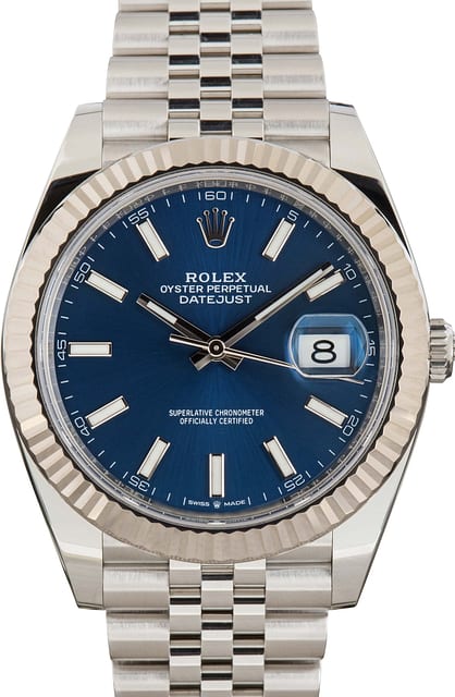 Pre-owned Rolex Datejust 41 Blue Dial Ref 126334