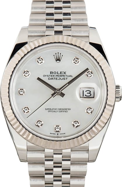 Pre-owned Rolex Datejust 41 Ref 126334 Mother of Pearl Dial