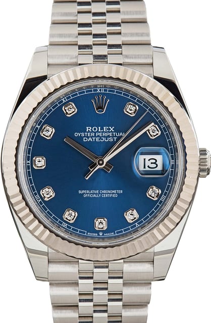 Pre-owned Rolex Datejust Ref 126334 Blue Diamond Dial