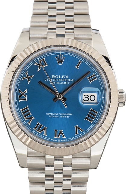 Used Rolex Datejust 41 ref 126334 Blue Roman Dial
