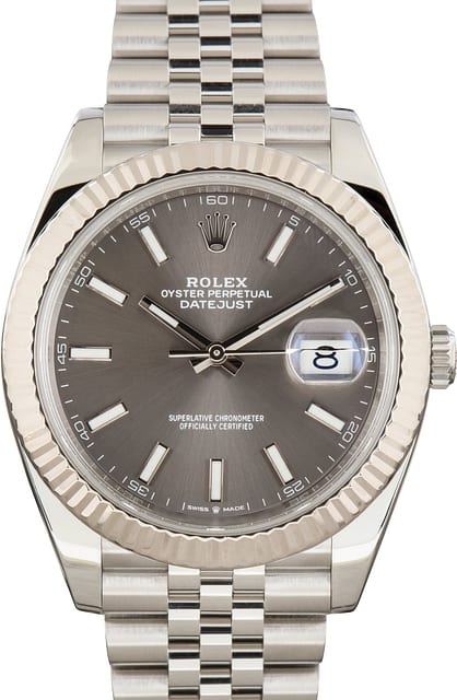 Pre-Owned Slate Dial Rolex Datejust 41 Ref 126334