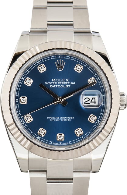 Used Rolex Datejust 41 Ref 126334 Blue Diamond Dial